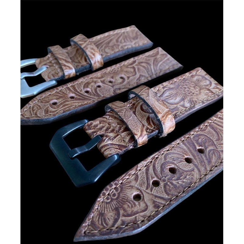 Strap tali jam tangan kulit Sapi Asli handmade Motif coklat