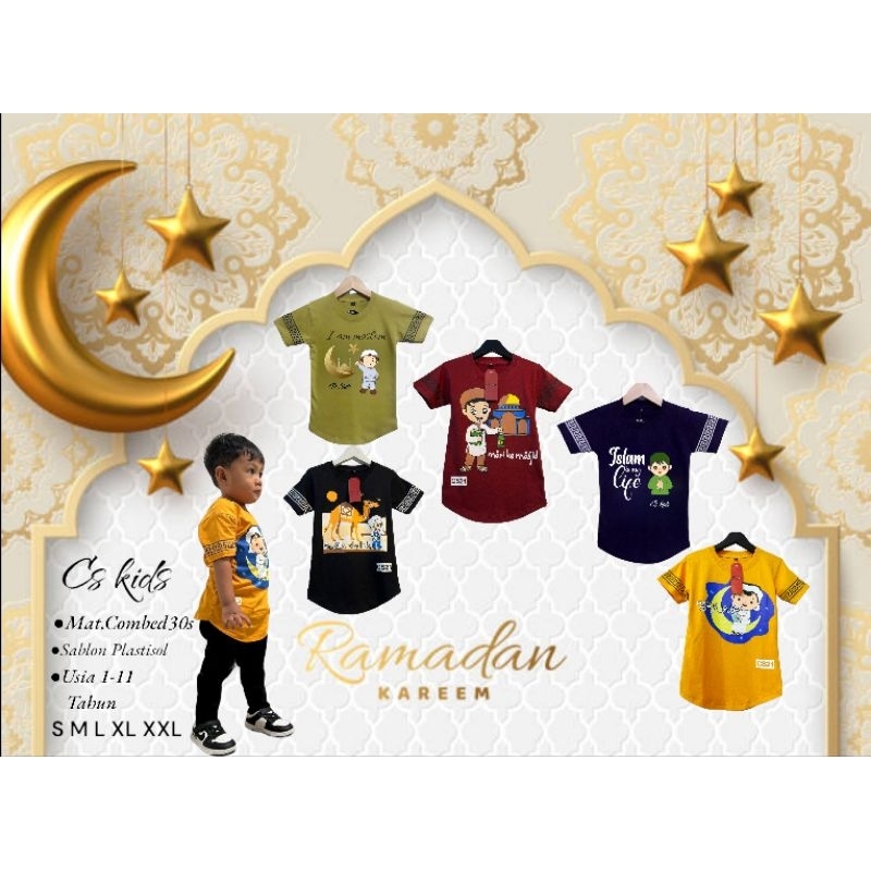Kaos Kurta baju koko anak Lengan pendek Anak katun combed30s karakter Umur 1-11 Tahun