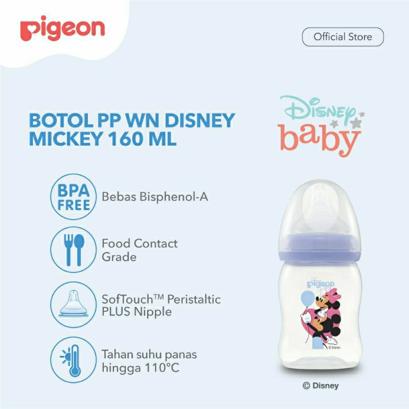 PIGEON BTL PP WN 160/240ML MICKEY B1G1