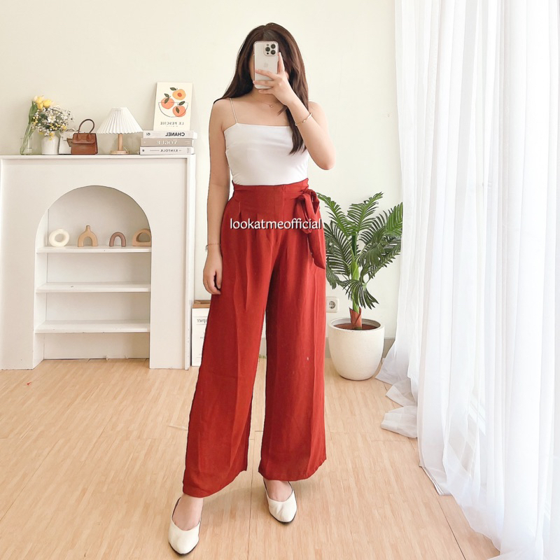 lookatmeofficial - Gemma Pants - Celana Kulot Highwaist Crinkle Premium