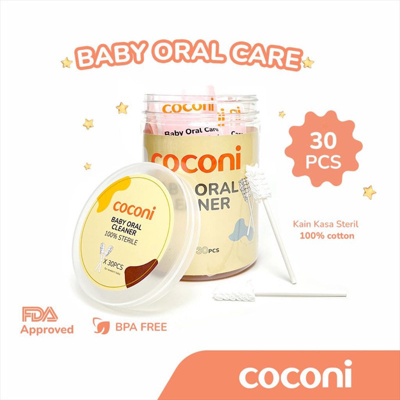 Coconi Baby Oral Cleaner Gauze Stick | Kasa Pembersih Lidah Bayi Kain Kasa Steril