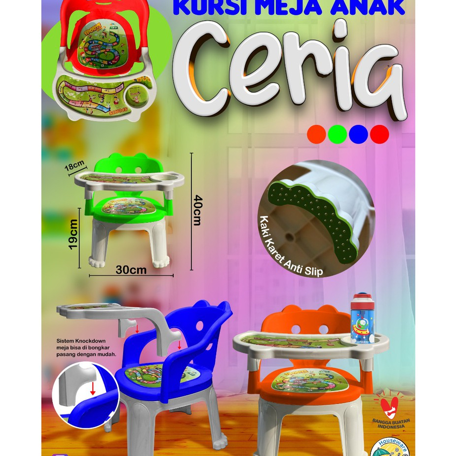 Meja Kursi Ceria Kursi Makan Bayi/Kursi Meja Makan Anak/Kursi Ceria Meja Kursi Tabitha