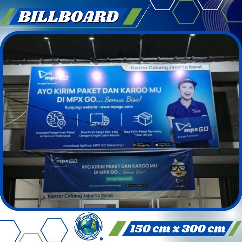 PAPAN NAMA TOKO / BILLBOARD 150CM X 300CM ( HARGA SUDAH TERMASUK PASANG )
