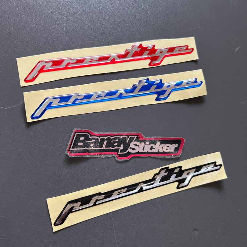 Sticker Emblem PRESTIGE Stiker Emblem PRESTIGE Panjang Timbul