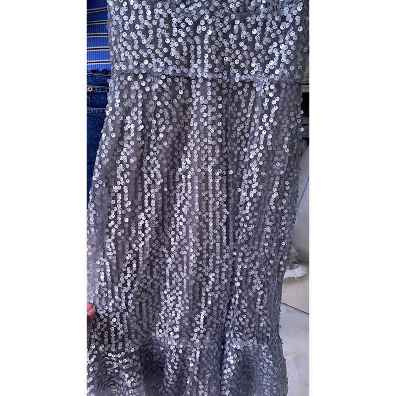 WALTER SEQUIN PARTY DRESS V-NECK FISHTAIL LONGDRESS