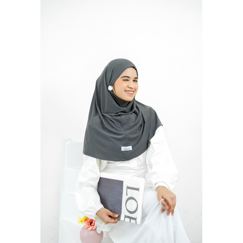 KENAN HIJAB - BERGO DAISY// BERGO HAMIDAH POLOS NON PET//BERGO JERSEY //HIJAB INSTAN TANPA NON PET