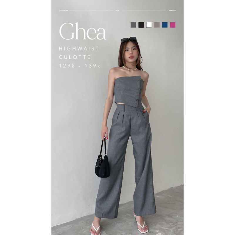 Ghea HW Culotte —— Ocha Wear | Celana Panjang Cargo Kulot Wanita | High Waist Cullote Pants