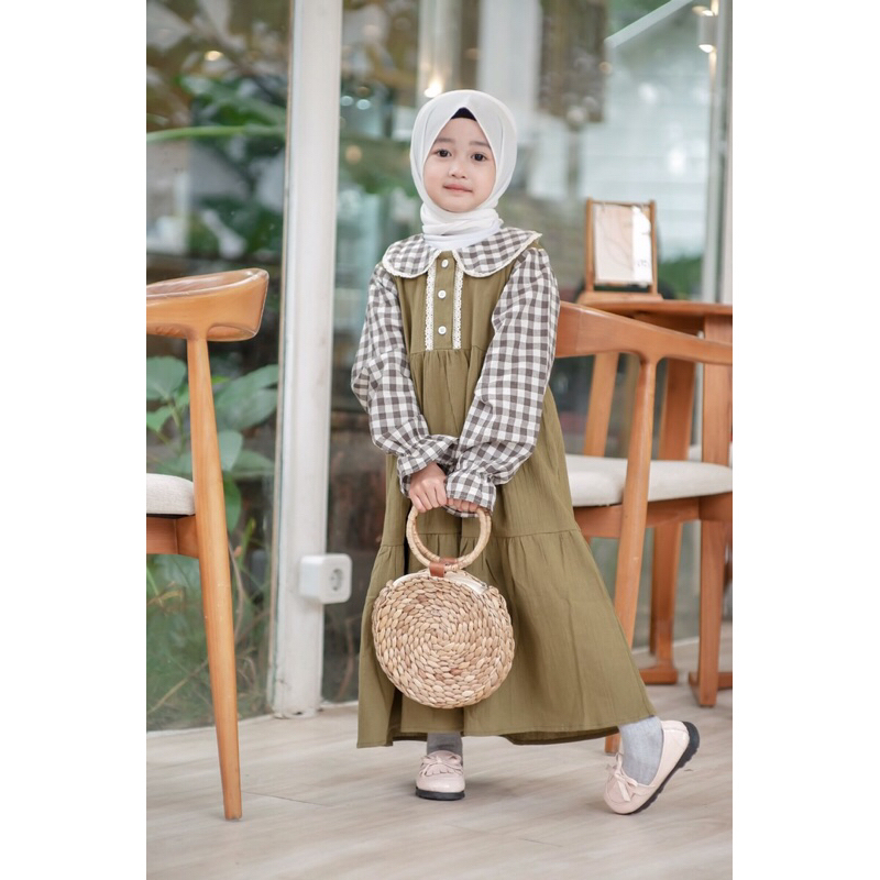 ELLINA GAMIS ANAK LINEN CRINGKLE PREMIUM MIX COTTON IMPORT