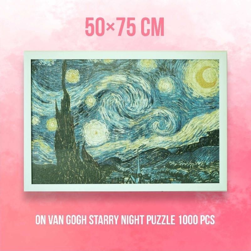 Bingkai Frame 50 × 70 cm/Custom Untuk Puzzle 1000 pcs Puzzle Van Gogh KKV