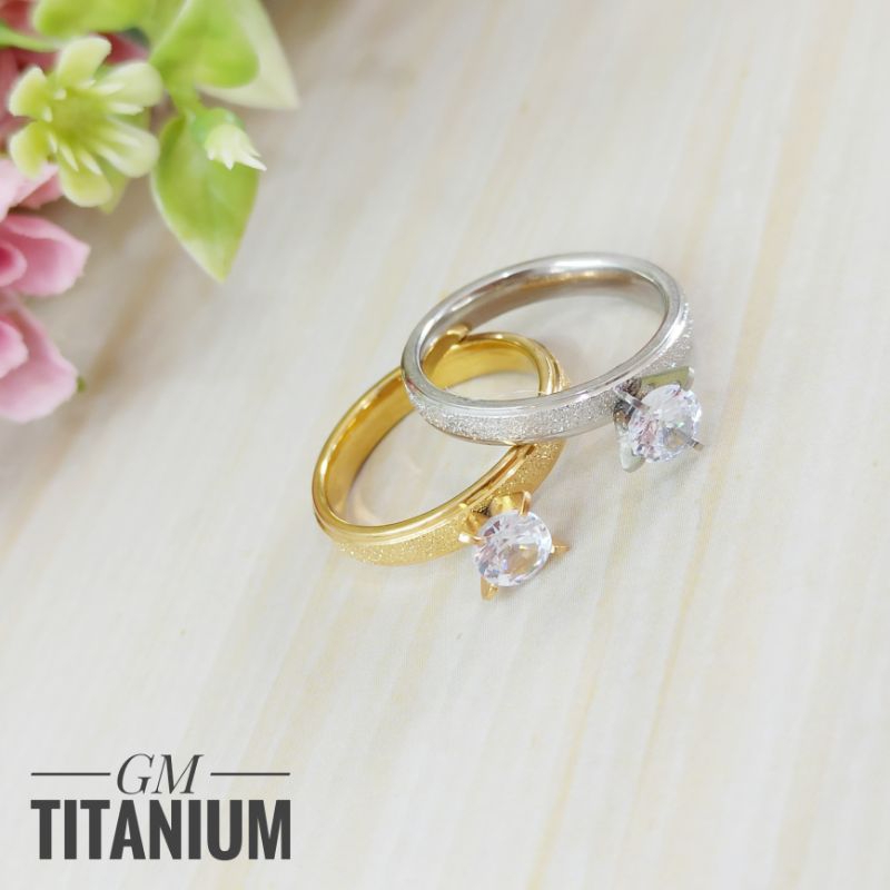 Cincin Titanium Pasir Gold CC637/CC638