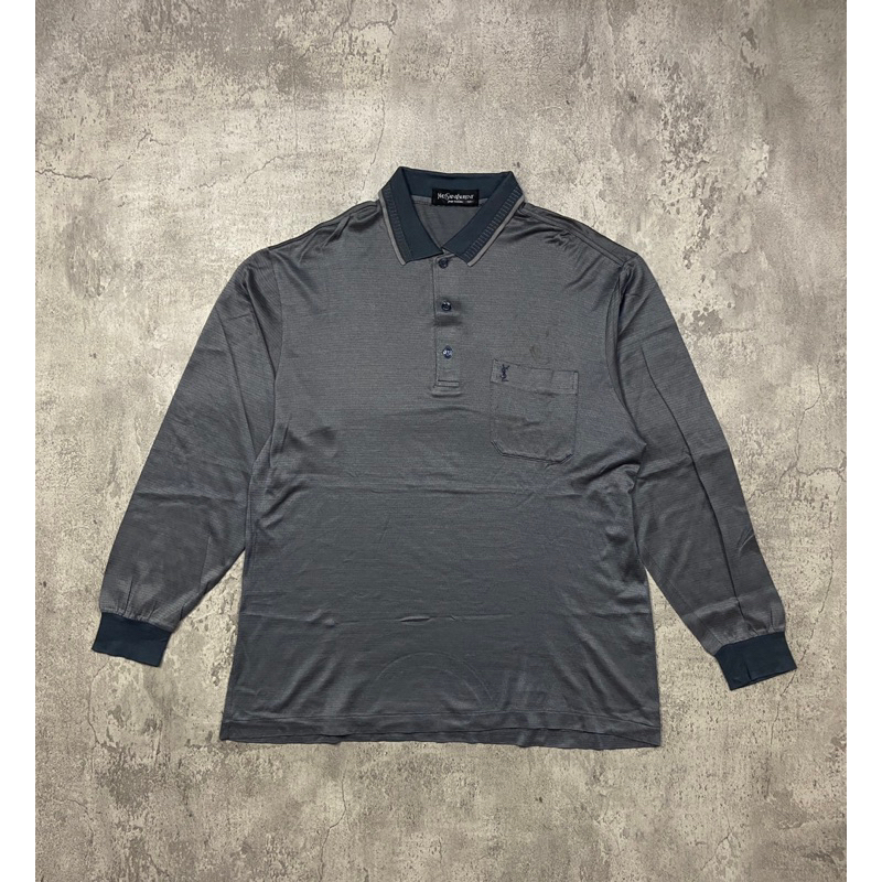 Polo Shirt YSL Pour Homme / Kaos Kerah lengan panjang Pria