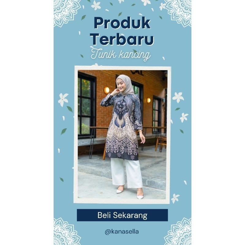 TUNIK BATIK MODEL KANCING DEPAN MODEL KEKINIAN