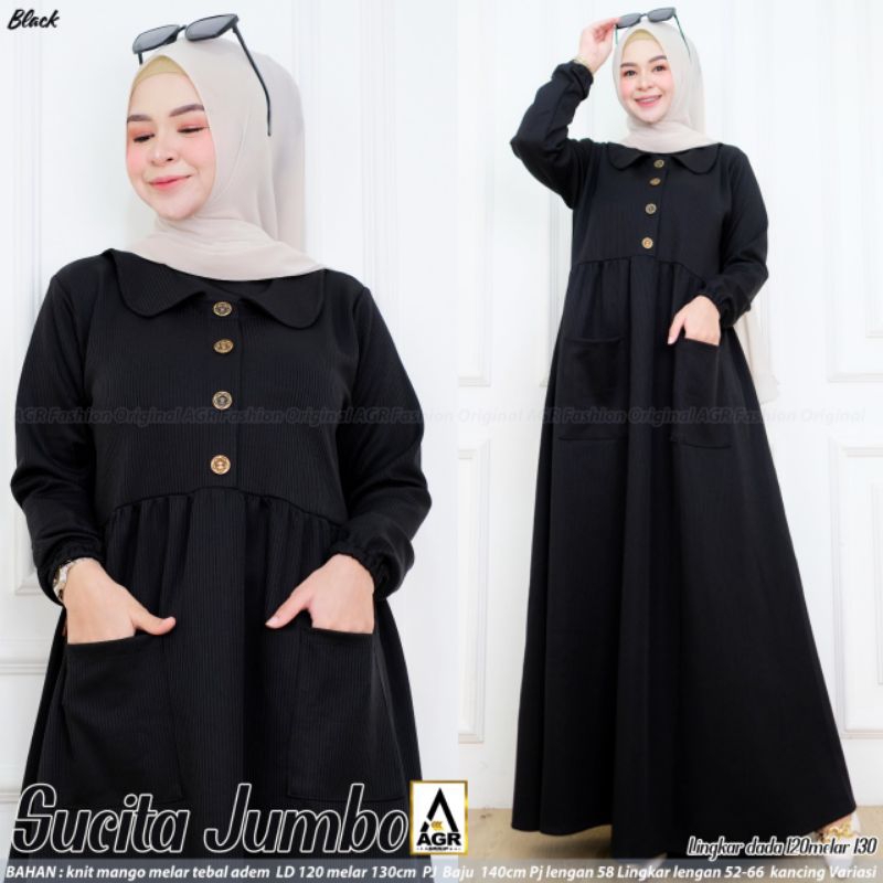 Gamis kaos busui polos ld 125-130 jumbo XXL xxxl