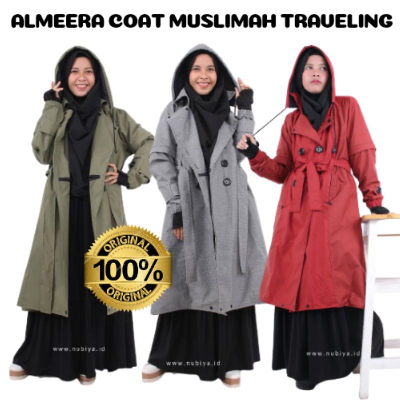 NUBIYA Jaket Almeera Mantel Coat Muslimah Waterproof Multifungusi