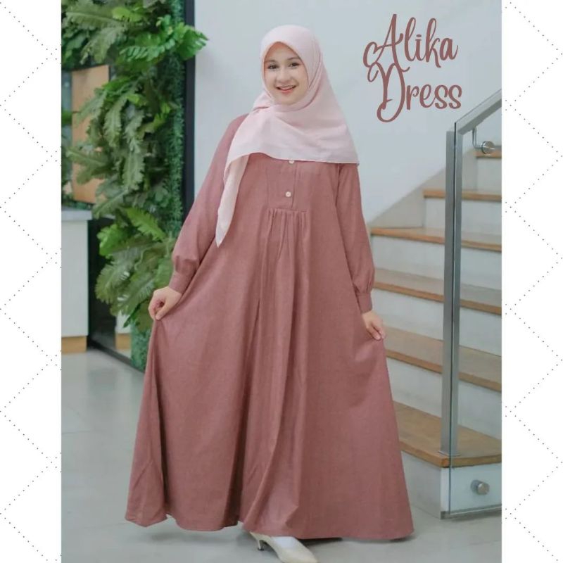 ALIKA DRESS MUSLIM ANAK PEREMPUAN USIA 10 11 12 13 14 15 TAHUN GAMIS ANAK REMAJA KEKINIAN YERBARU UN