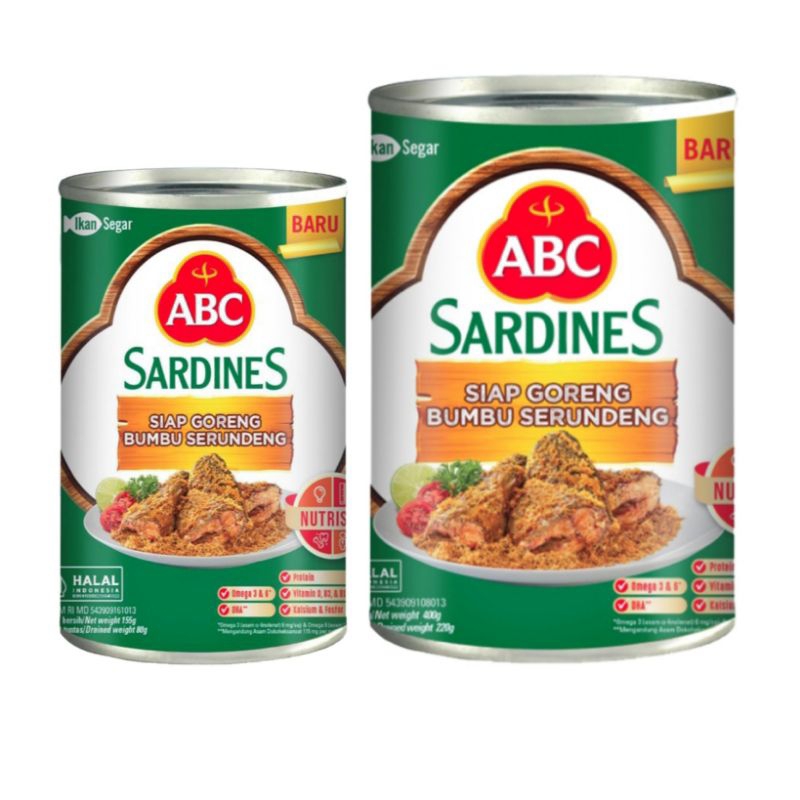 

(instant saja) ABC Sardines Sarden Siap Goreng Bumbu Serundeng baru kaleng
