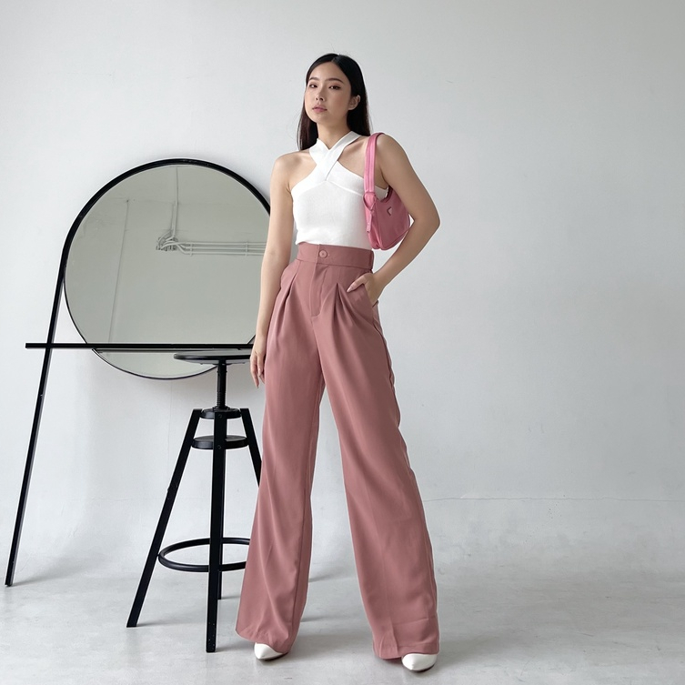 Hanna Cullote / Celana Panjang Wanita Korea / High Waist Pants / Celana Kulot