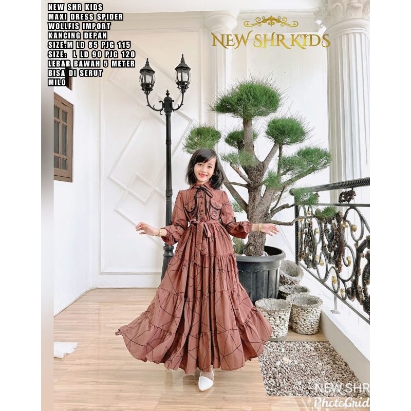 NEW MAXY DRESS SHR KIDS SPIDER KANTONG DEPAN