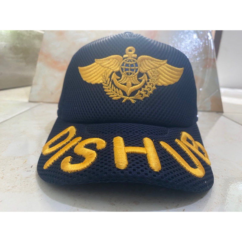 Topi Dishub Bahan Dobel mess Biru//hitam