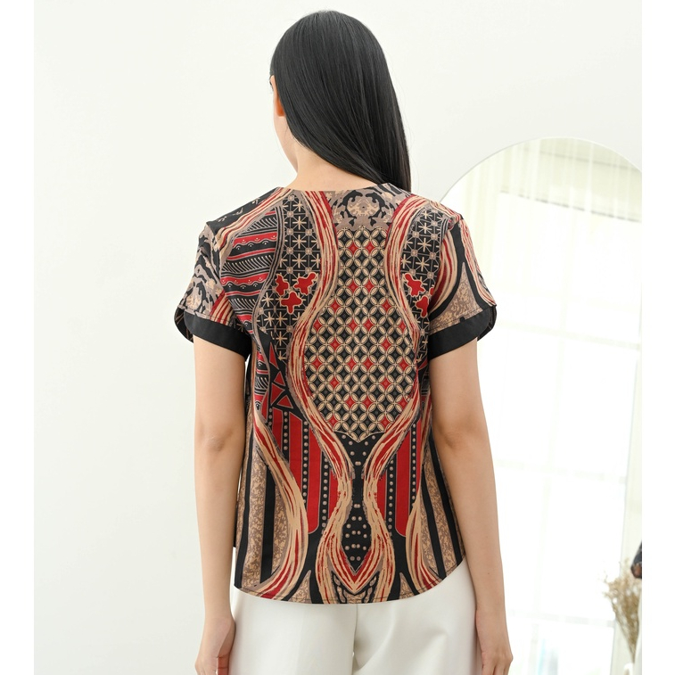 Atasan Batik 208 MTS/ Blouse Batik Wanita Modern/ Seragam Batik