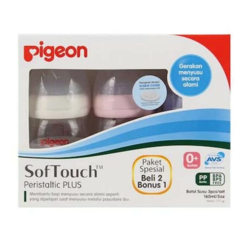 Pigeon Botol Susu Softouch Peristaltic Plus Wide Neck 160ml