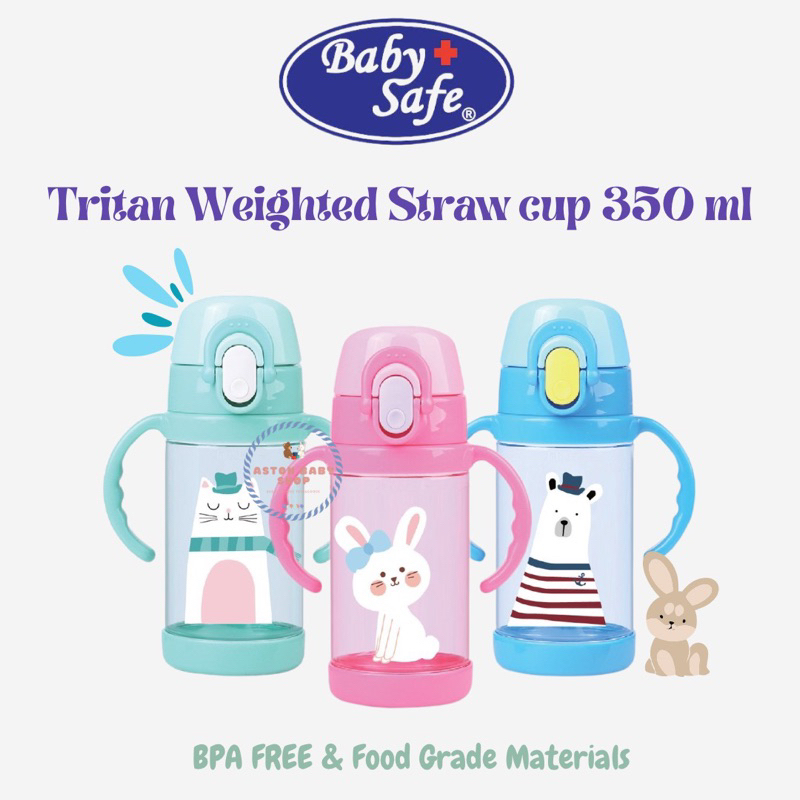 Baby Safe Tritan Weighted Straw Cup 350 ml kid Tritan Bottle Botol Minum Tritan