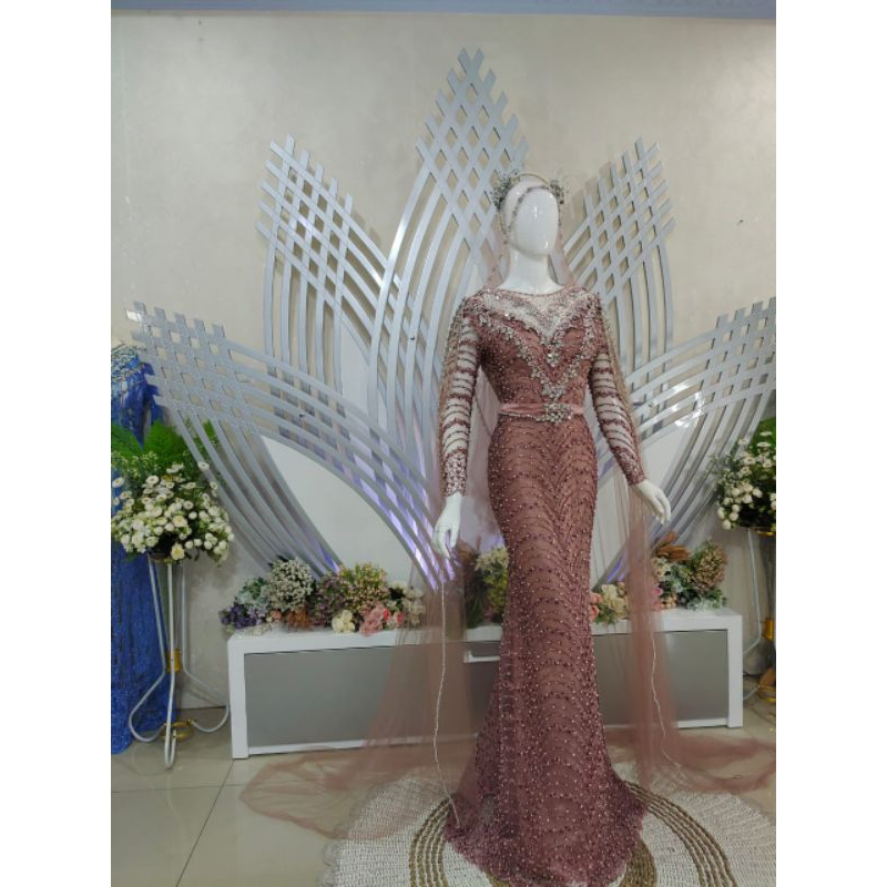 Gaun slim rose gold murah