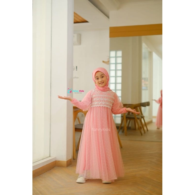 GAMIS SHENNA THE SERIES by FAHRY KIDS size 3-9 tahun gamis sheanna fahrykids