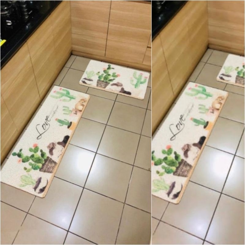 Keset Dapur Corak Alat Dapur, Buah, Sayuran Motif Modern Minimalis