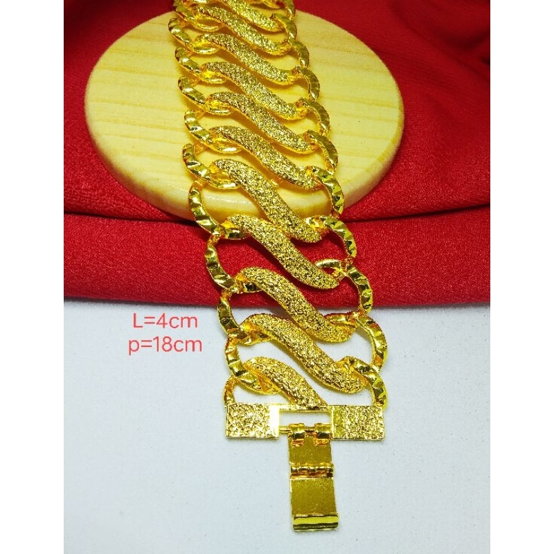 gelang rante besar xuping dewasa, anti karat kuning 24 k.