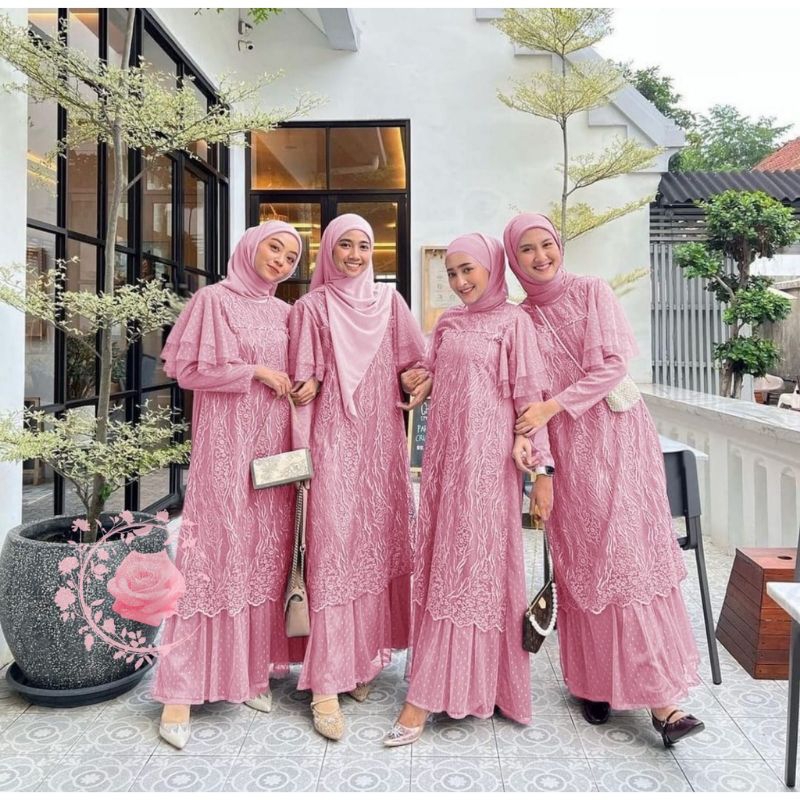 Seragam Pernikahan Keluarga Modern Bridesmaid Simpel Cantik ( M - XXL ) Maxi  Kondangan Terbaru 2023