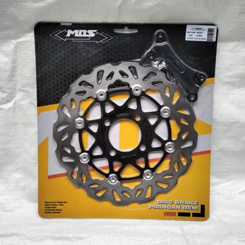 Piringan Disc Cakram Depan Variasi Model PSM Hitam MOS Uk-260mm All Beat All Vario Scoopy Genio Spacy/Mio Soul Mio Smile Mio Sporty Xeon Rc X-Ride Mio Gt125/PNP Untuk lobang Baut4 pnp