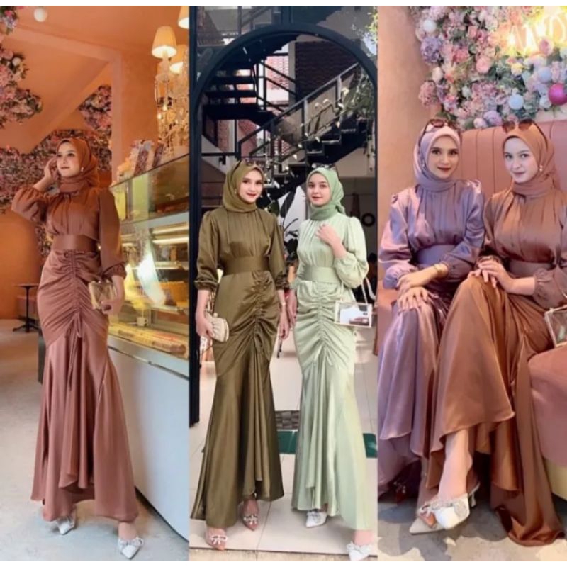dress pesta remaja/gamis modis masa kini/baju sexsi wanita