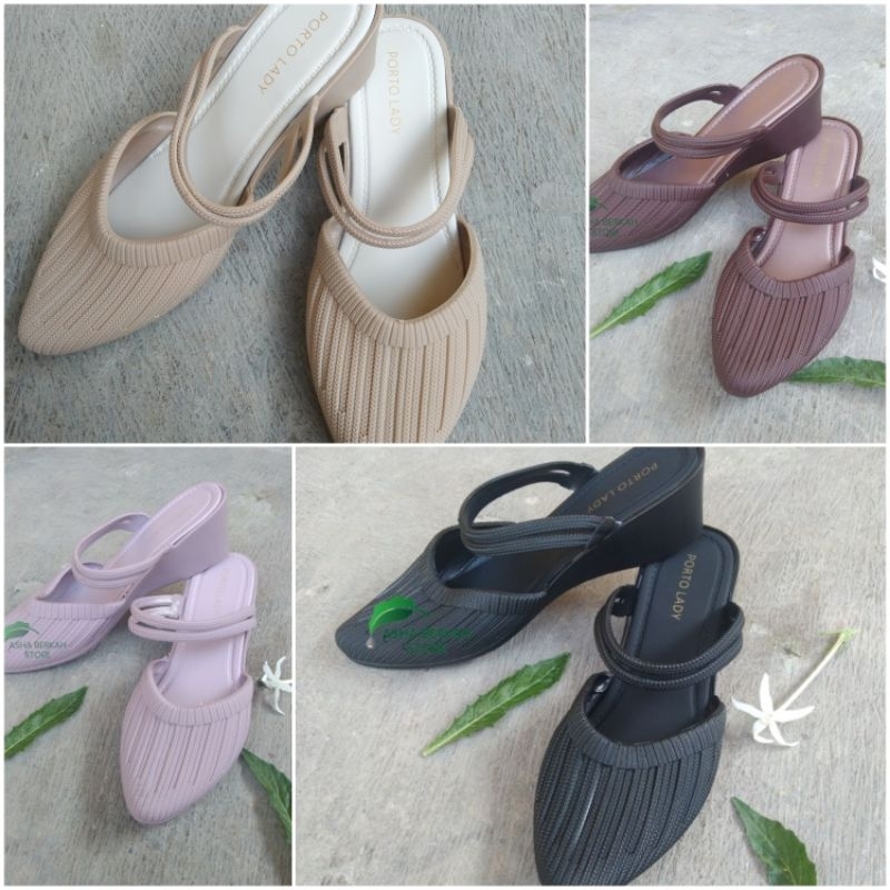 Sandal Jelly Wedges Tali Wanita Import Quality Porto Lady B A T