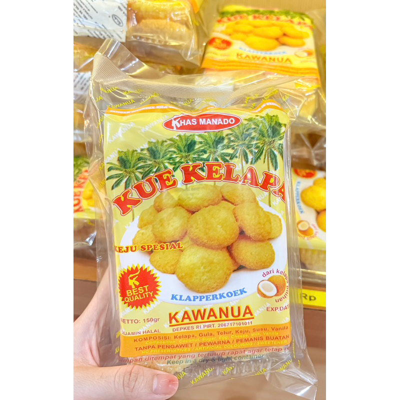 Kawanua Kue kelapa Klapperkoek 150gr Khas Manado | Oleh-oleh Biskuit Kelapa Renyah, Enak, & Halal