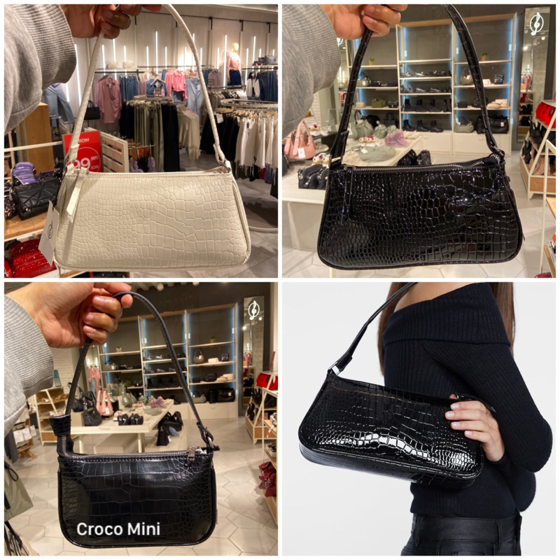Stradivarius Croco Shoulder Bag