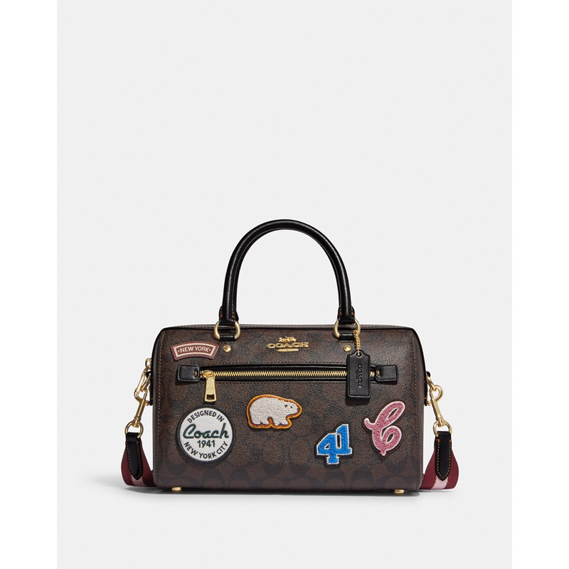Coach Rowan Satchel In Signature Canvas With Ski Patch (CE592)