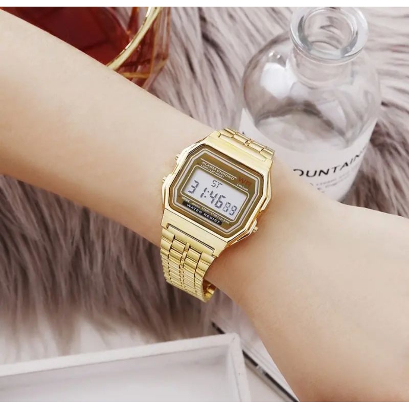 (Cod)Jam Tangan Wanita Liney Digital Strap Rantai(Terima Cod Dikirim Dari Jakarta)