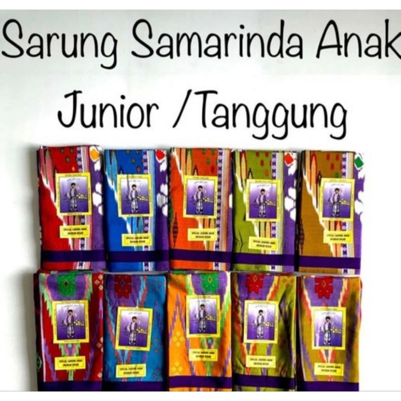 Sarung anak laki Junior SD,SMP untuk sholat / Kain Sarung Sutera Samarinda 210 anak junior