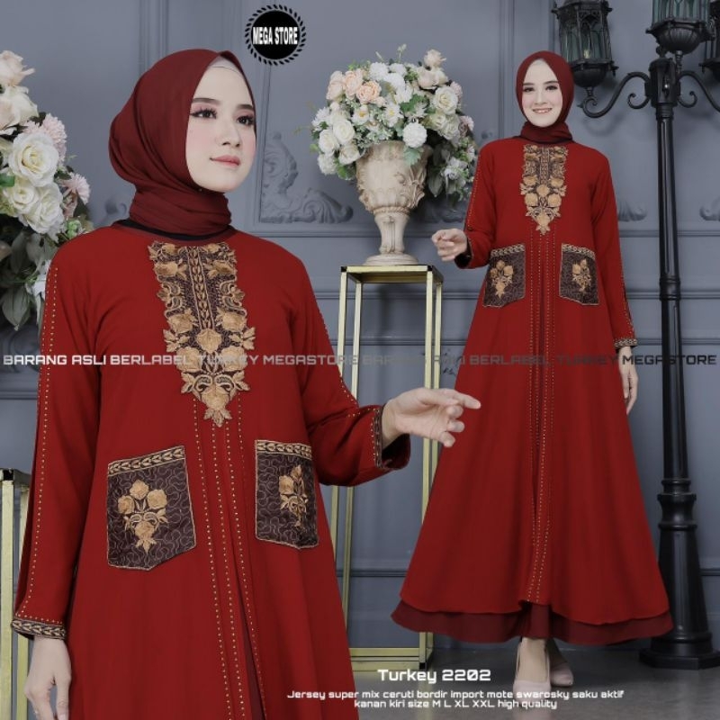 TURKEY 2201 BY MEGASTORE ABAYA BAJU LEBARAN