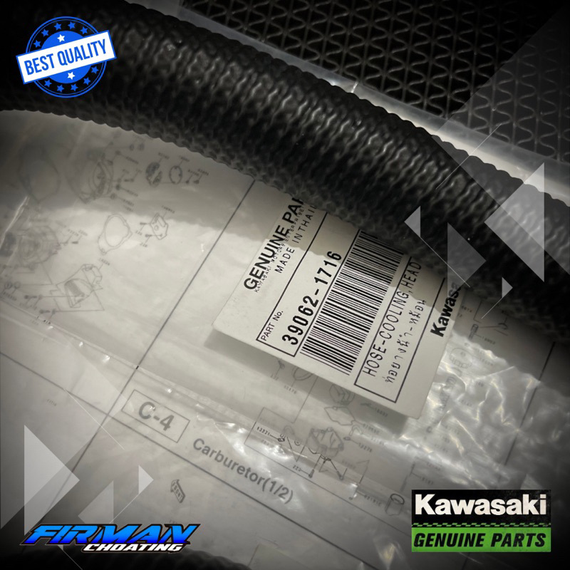 SELANG RADIATOR ATAS BAWAH HOSE COOLING RADIATOR HEAD NINJA RR ORIGINAL KAWASAKI • 39062-1717 (Bawah) • 39062-1716 (Atas)