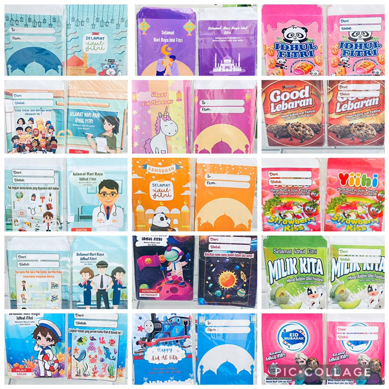 

Delunashop Amplop Lebaran Kecil ukuran 5,5 X 8CM karakter lucu animasi / Amplop Lebaran snack(1 pack 10 pcs dengan motif gambar sama) 2025