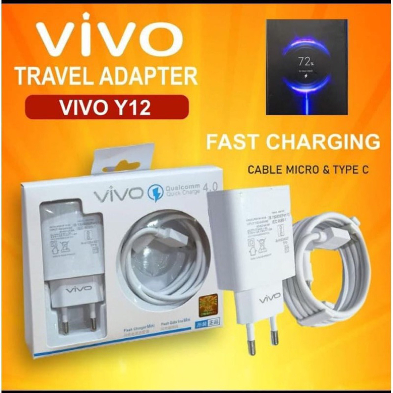 CHARGER VIVO Y12 MICRO USB QC3.0 FAST CHARGING ORIGINAL TC VIVO Y12 QC 3.0