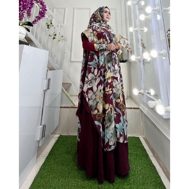 jubah set khimar hodie printing by dijah
