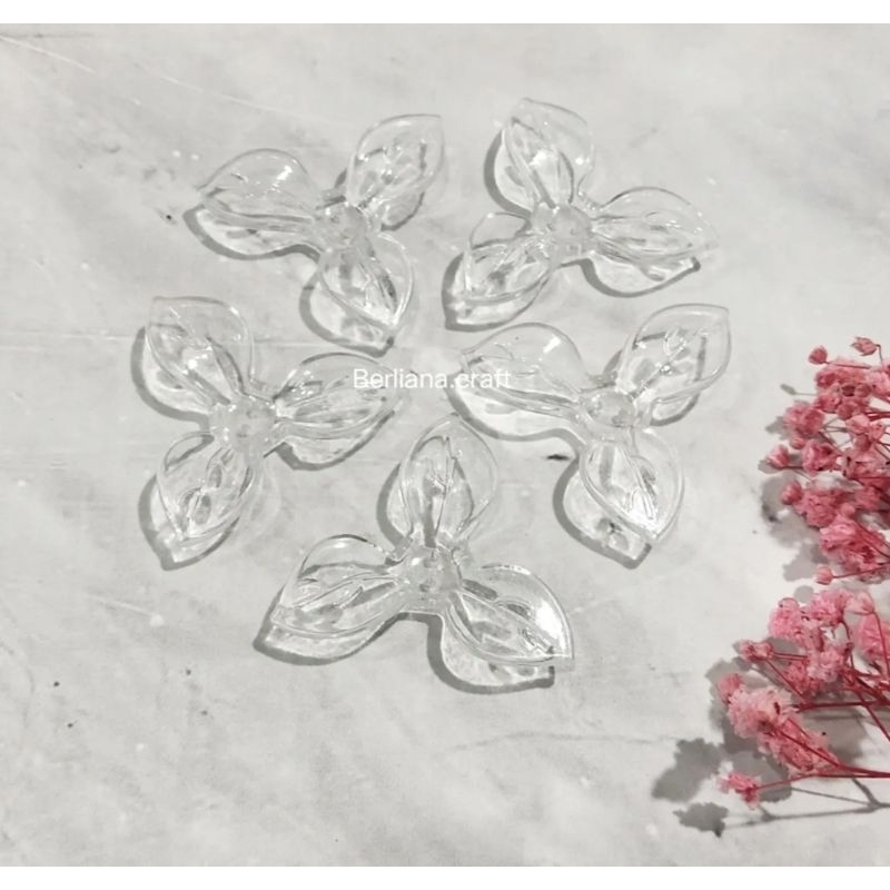 (± 20 g) Mote Kelopak Bunga Bening 3 Kelopak