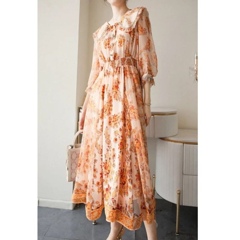 MDLV ~ 12349# Zephyra Oversized Collar Dress Maxi