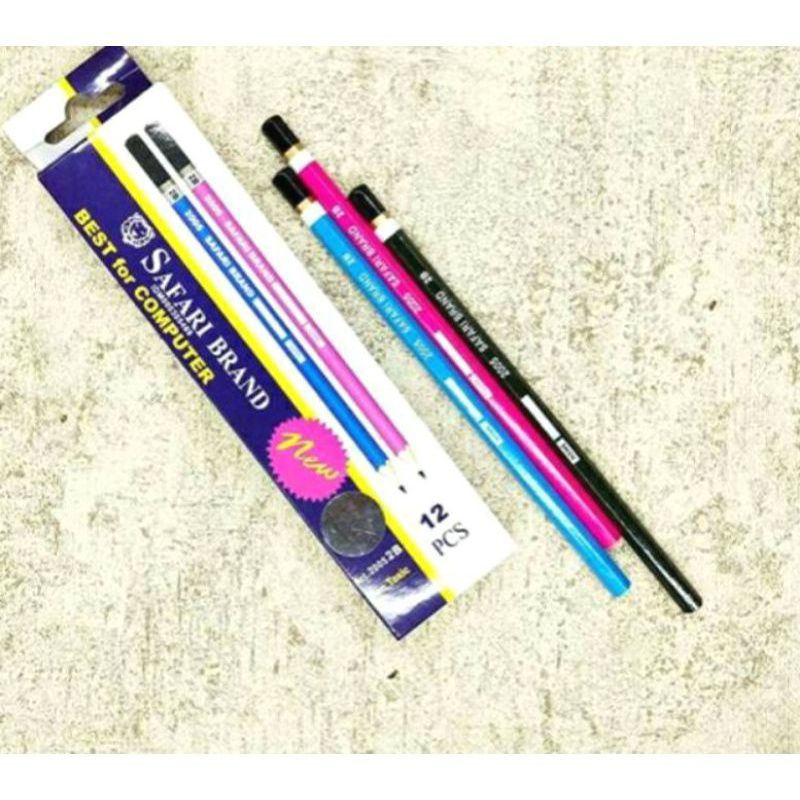 

1lusin Pensil Safari / Pensil Kayu / pensil 2b / pensil 2b safari