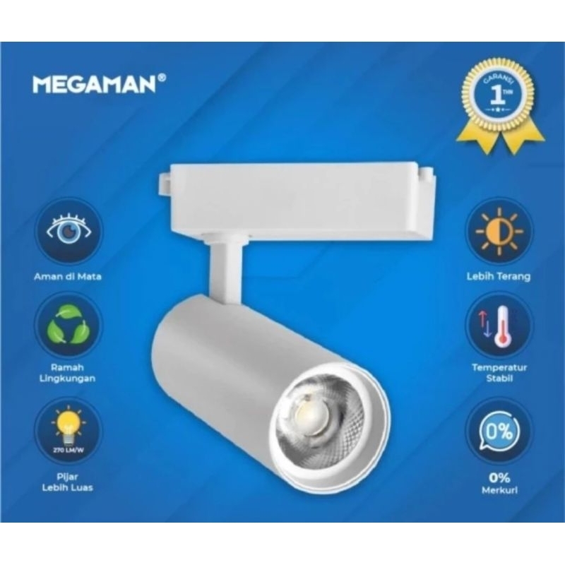 Lampu Sorot Led Track Light 18 Watt Natural White 4000K Megaman