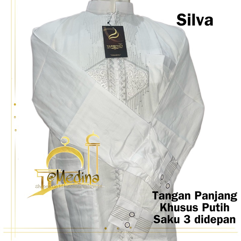 Baju Koko/Taqwa TARBIYAH Putih Tangan Panjang Tipe SILVA