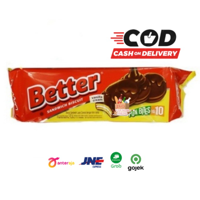 (JSO) Biskuit Better Sandwich Biscuit Biskuit Mayora 120gr Snack Cream Coklat Cemilan Anak Enak Murah Meriah